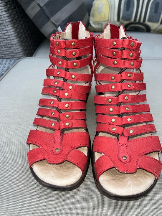Jambu Shoes - Jambu Red Strappy Studded Gladiator wedges sandals 👡